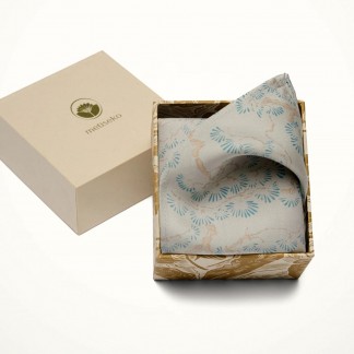 Khăn lụa vuông pocket square -PEARLWOOD SKY 45*45cm